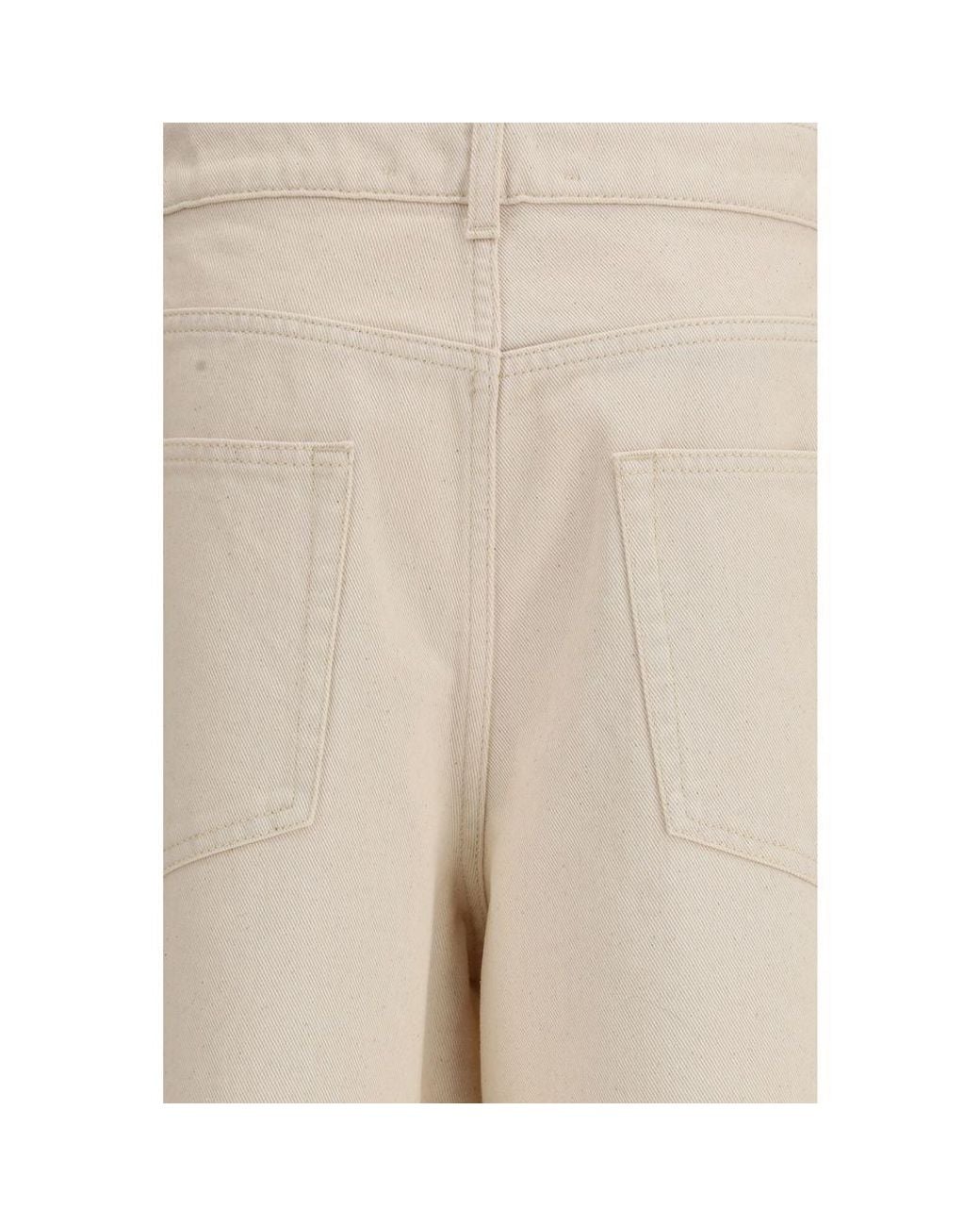 Rohe Natural Beige Cotton Relaxed Fit Jeans