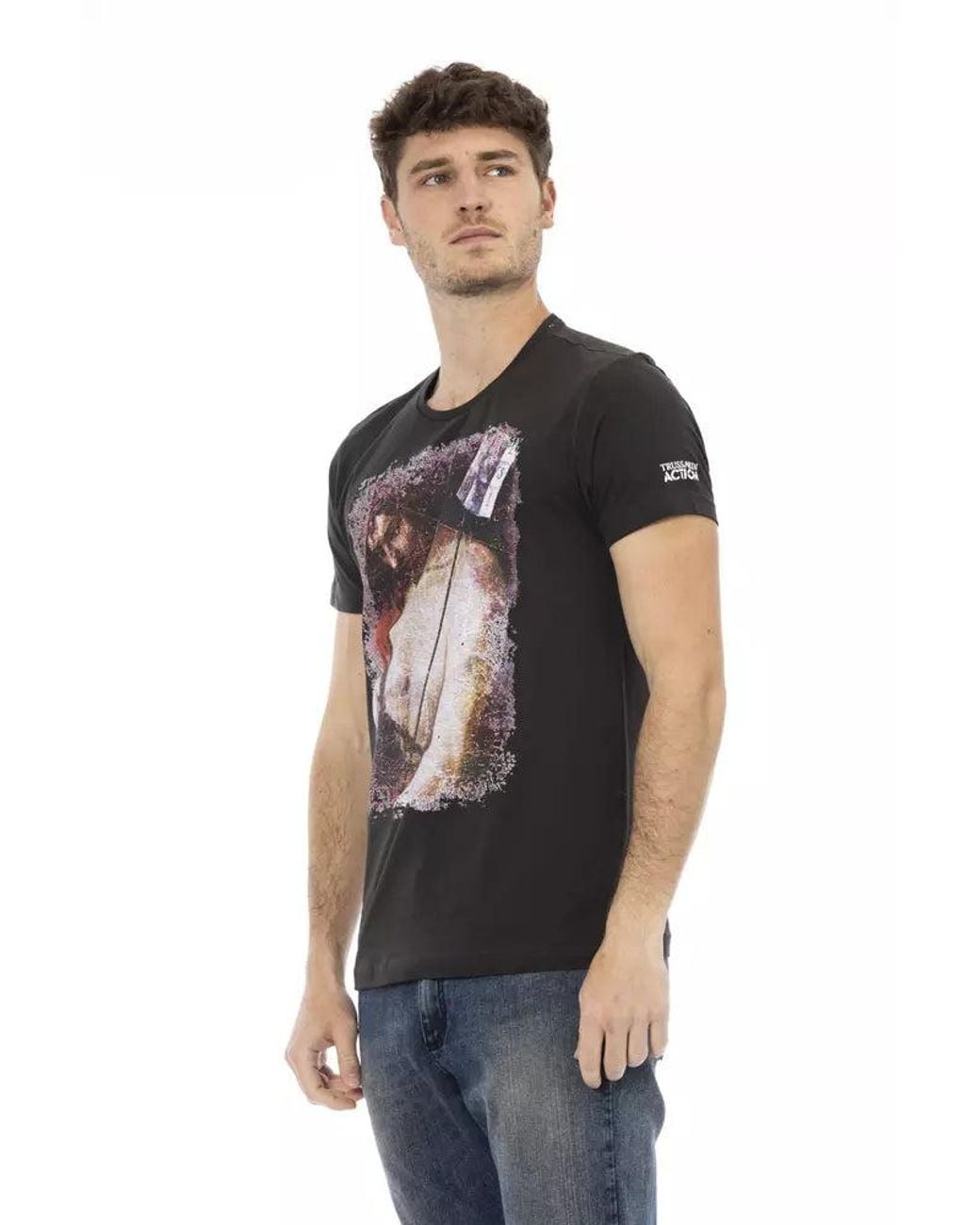 TRUSSARDI ACTION Black Cotton Men T for men