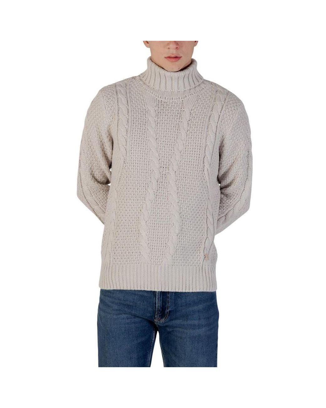 Gianni Lupo Gray Marabou Turtleneck for men