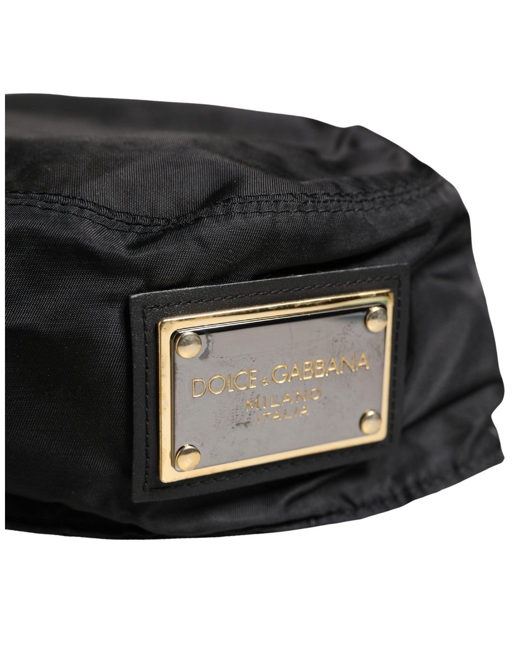 Dolce & Gabbana Black Plastic Fisherman Bucket Capello Hat Polyester for men