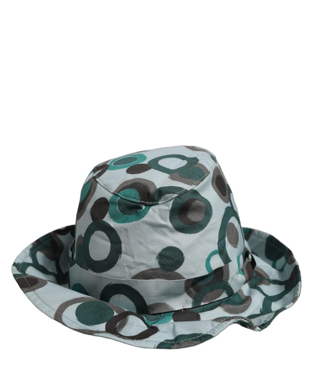 Dolce & Gabbana Green Teal Cotton Big Polka Dot Pattern Bucket Hat