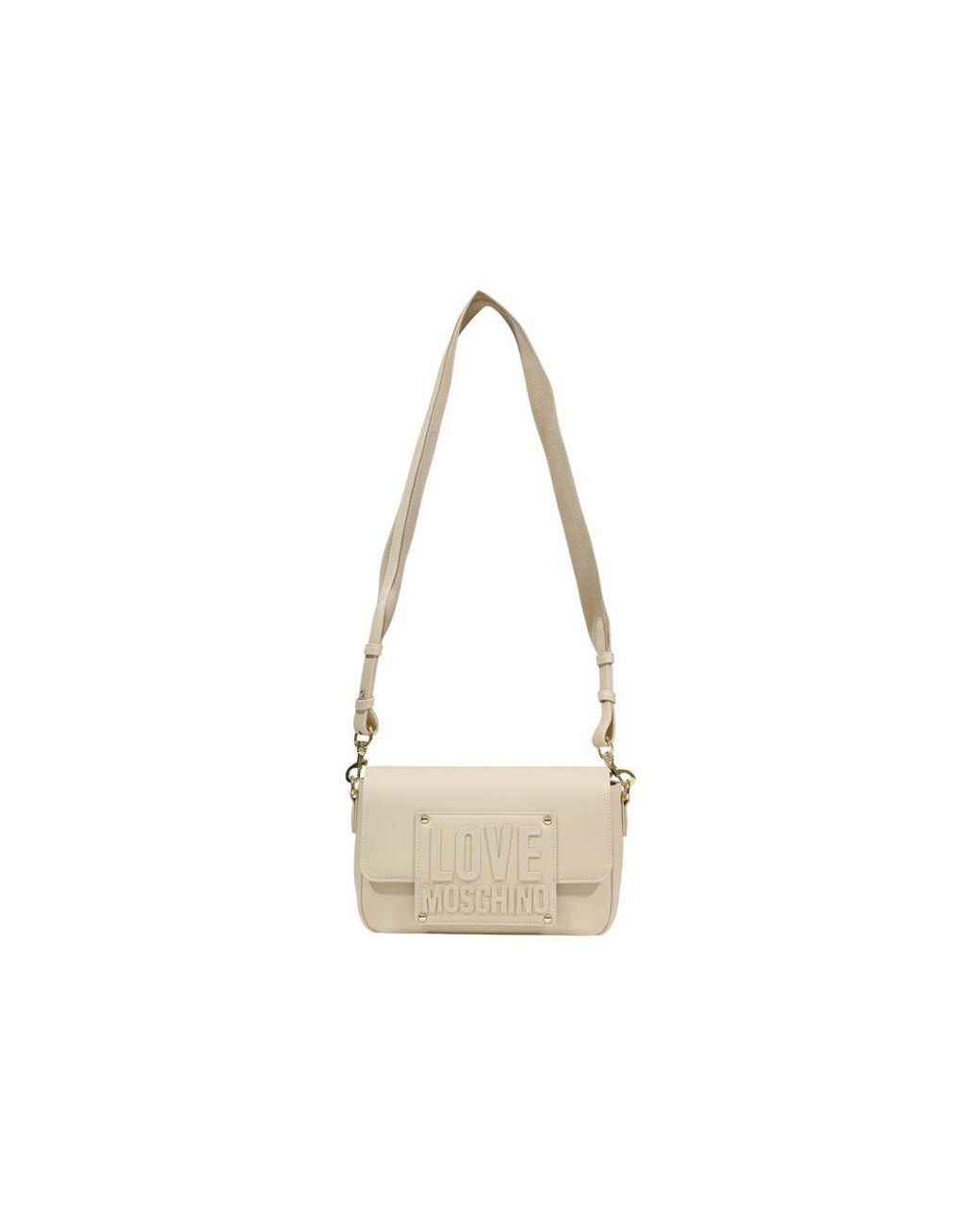 Love Moschino Natural Cream Polyethylene Handbag