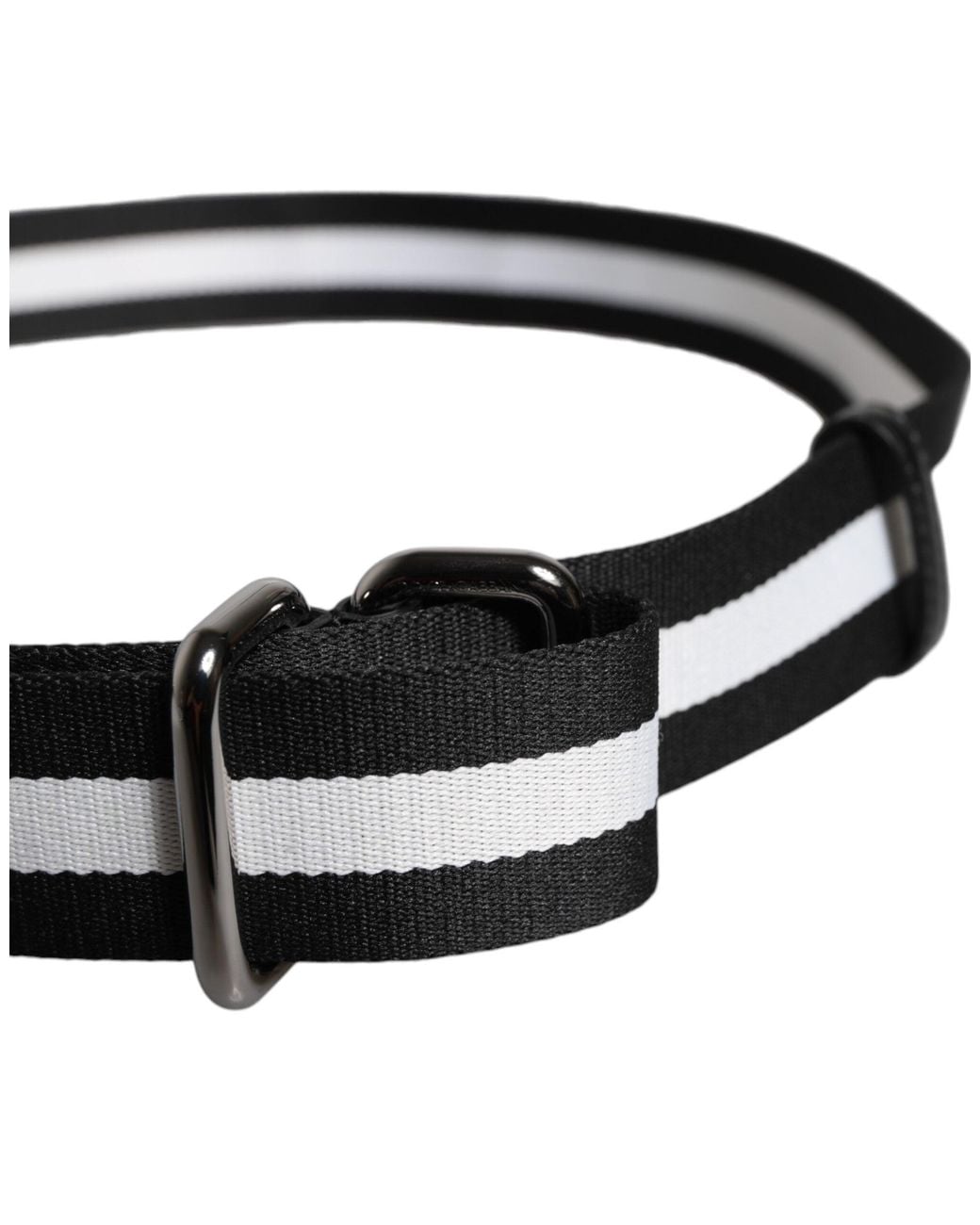 Dolce & Gabbana Black Logo Print Buckle Belt for men