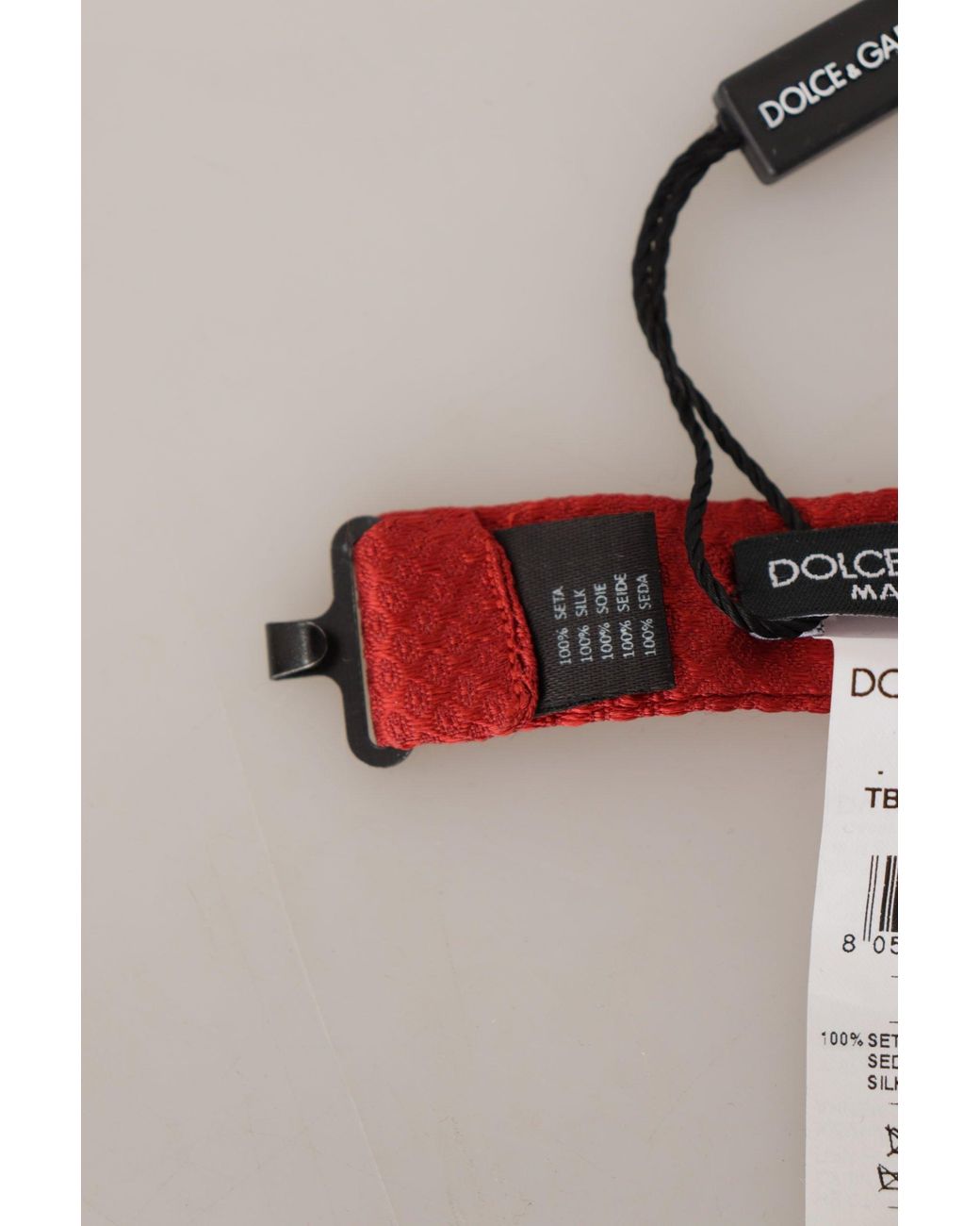 Dolce & Gabbana Red 100% Silk Adjustable Neck Papillon Tie for men