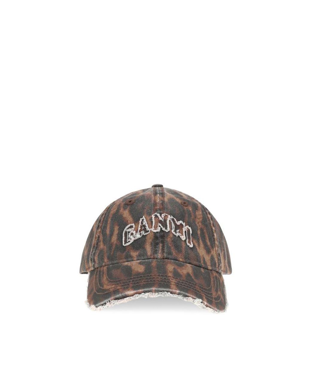 Ganni Brown Cotton Cap (baseball Hat)