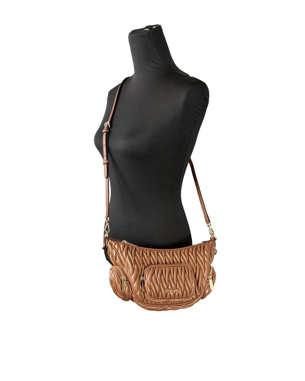 Michael Kors Brown Merritt Small Convertible Crossbody Bag