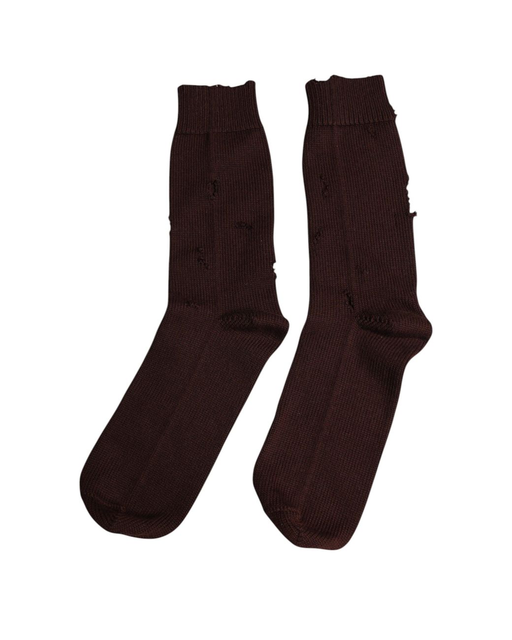 Dolce & Gabbana Brown Solid Cotton Stretch Mid Calf Socks