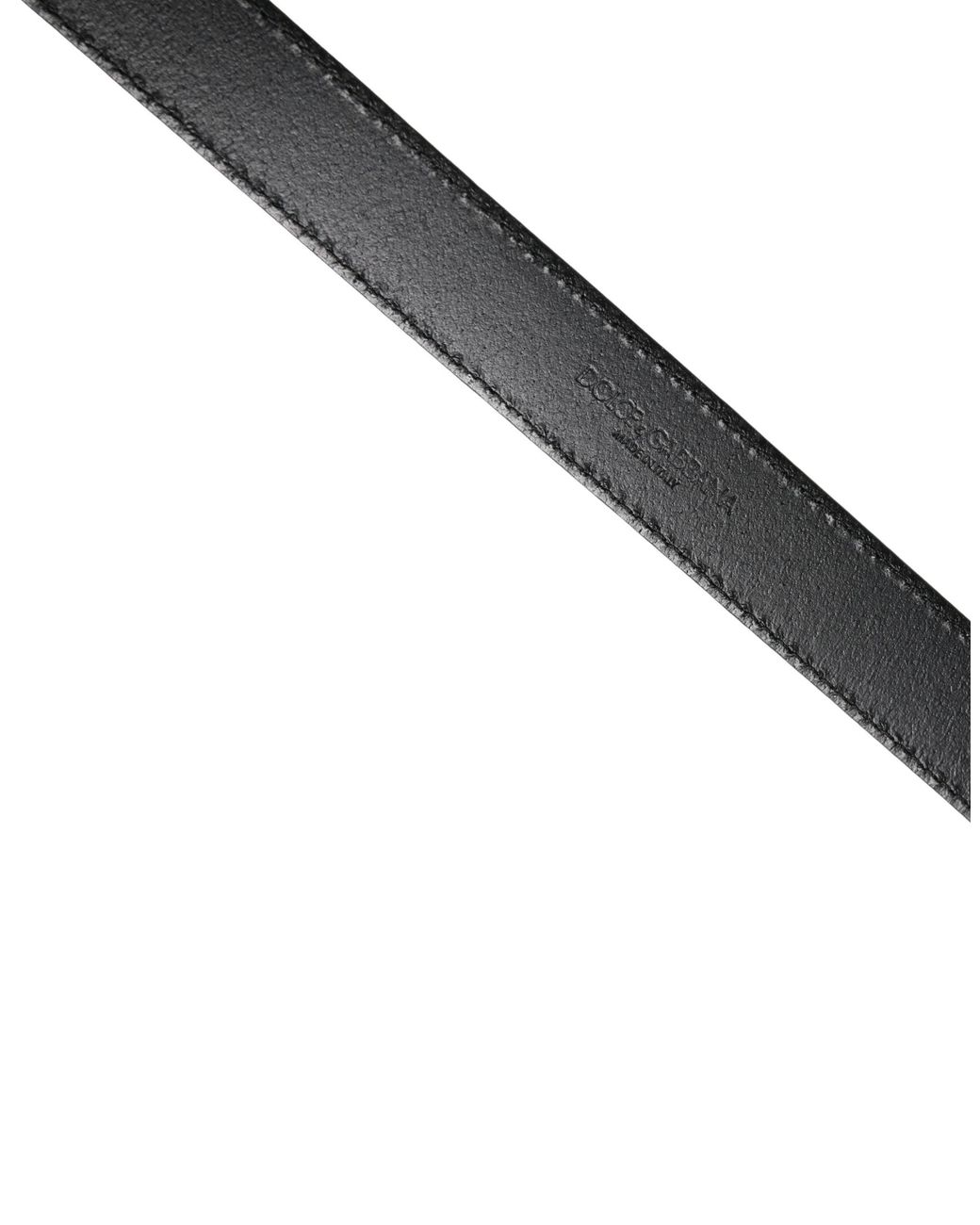 Dolce & Gabbana Men Black Classic Leather Square Buckle Belt for men