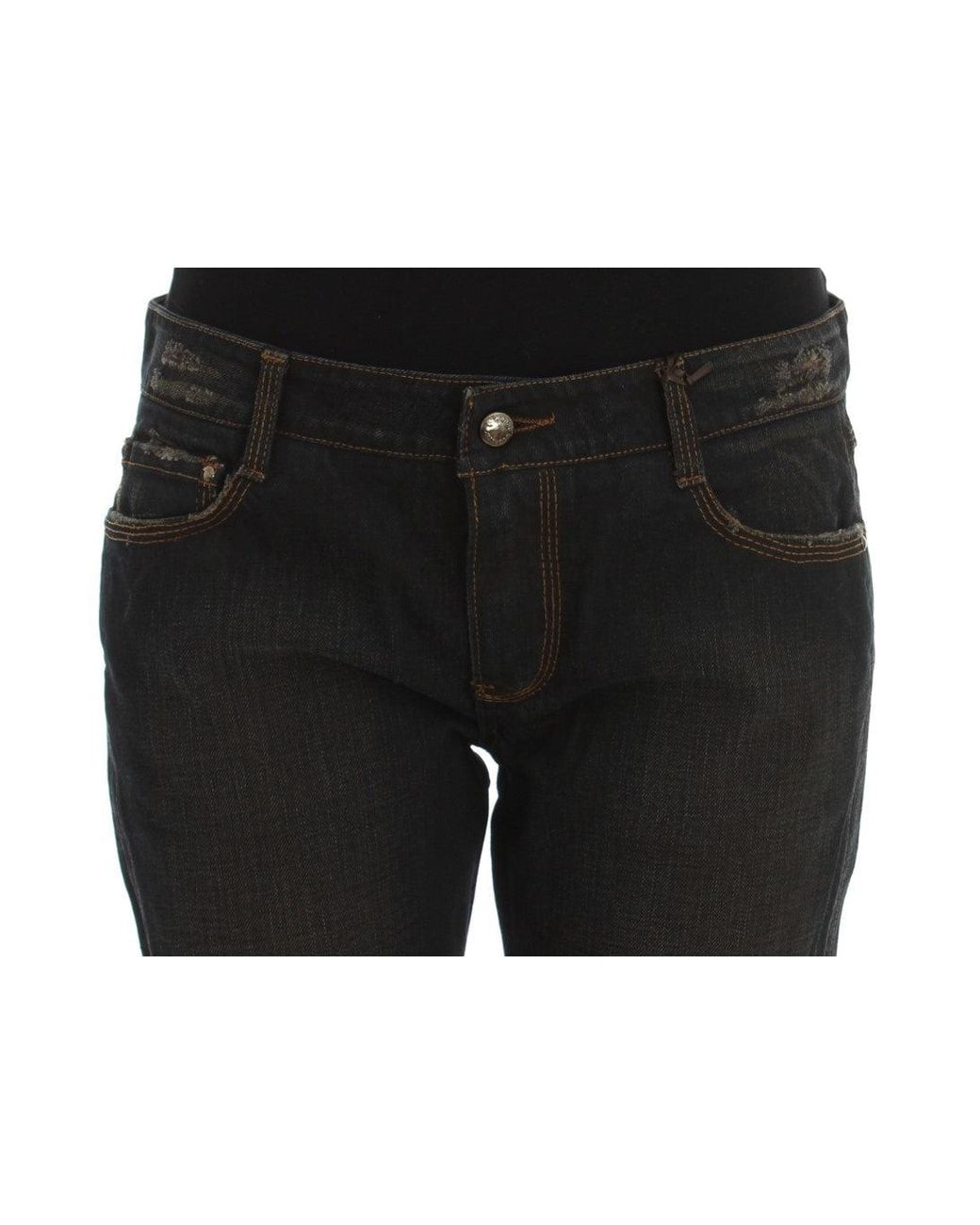 Ermanno Scervino Black Straight Leg Denim Pants