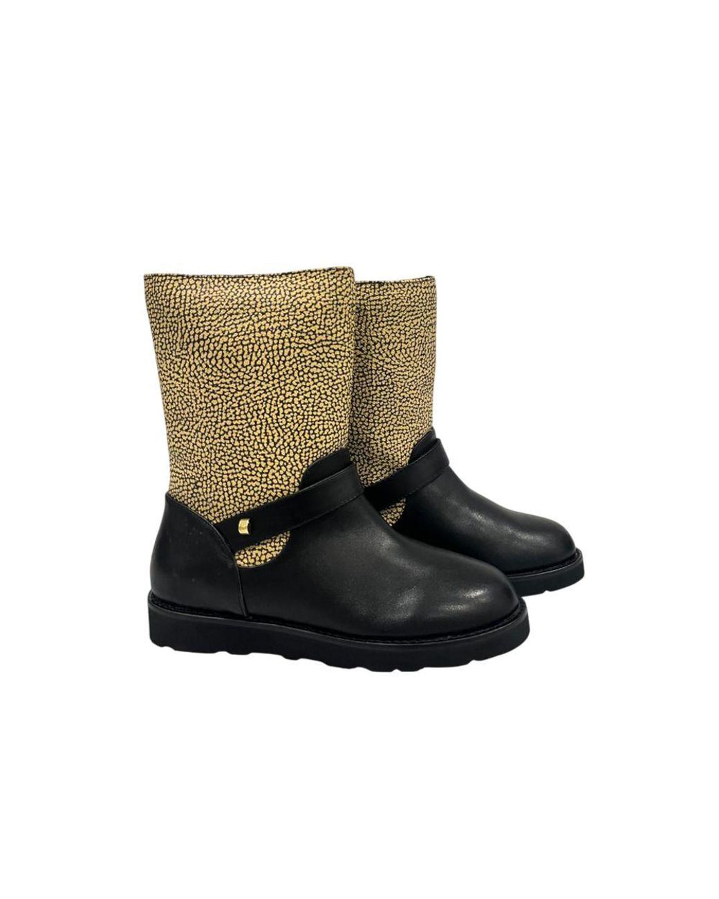 Borbonese Blue Beige Leather Boot