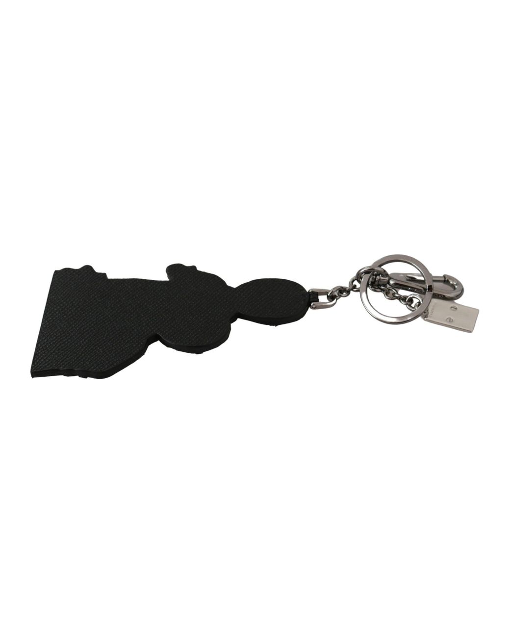 Dolce & Gabbana Black Elegant Tricolor Leather Keychain
