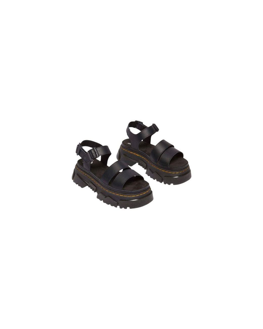 Dr. Martens Black Leather Flat Sandals