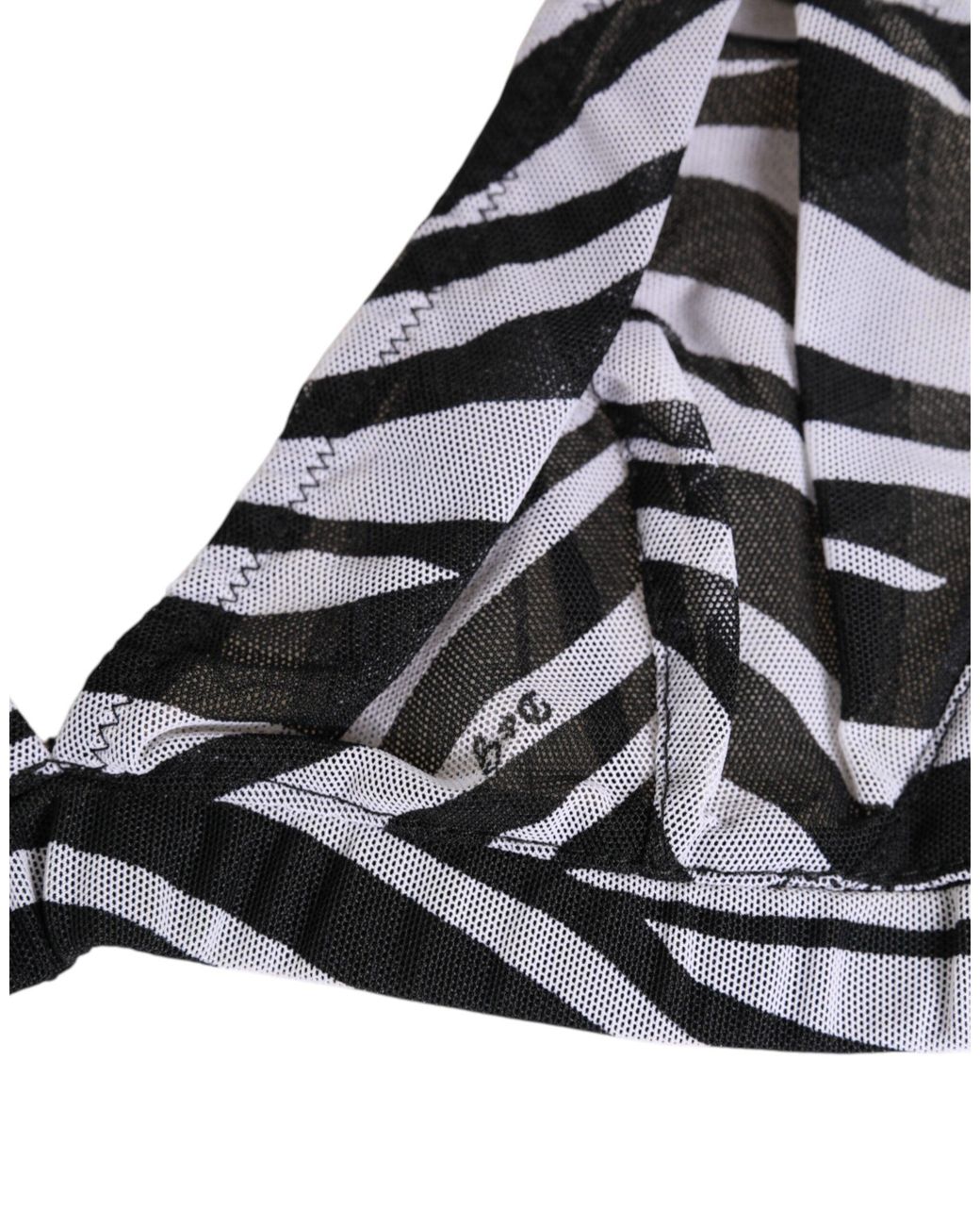 Dolce & Gabbana Multicolor Zebra Print Sheer Mesh Bralette Underwear And Silk Clothing