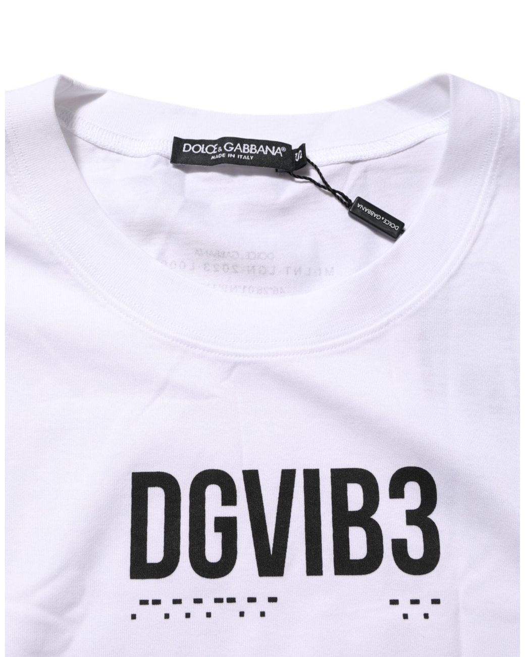 Dolce & Gabbana White Cotton Sleeveless Printed Tank T for men