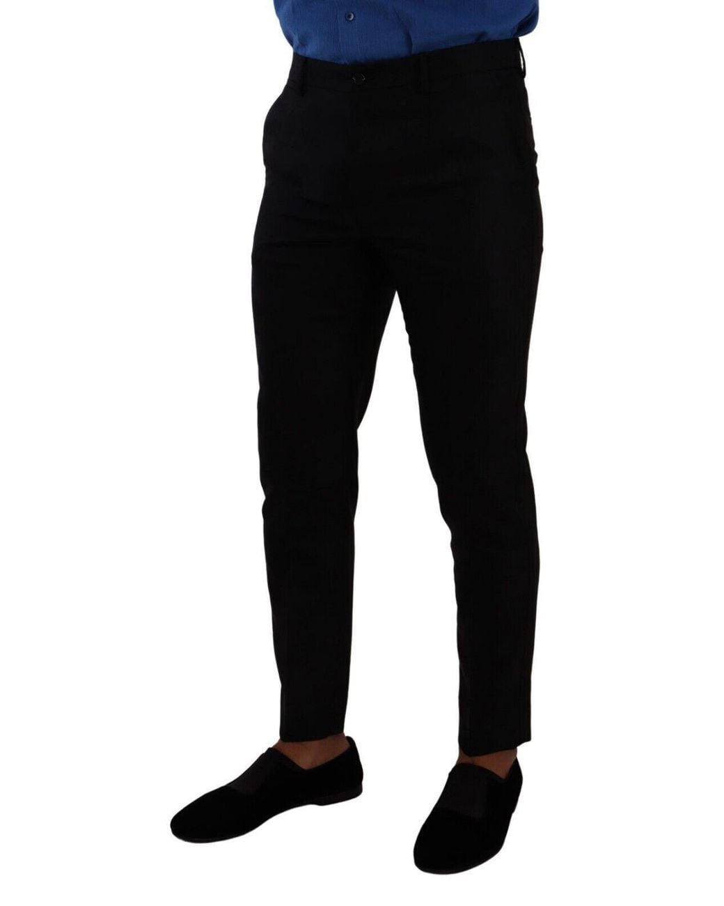 Dolce & Gabbana Black Wool Dress Pants for men
