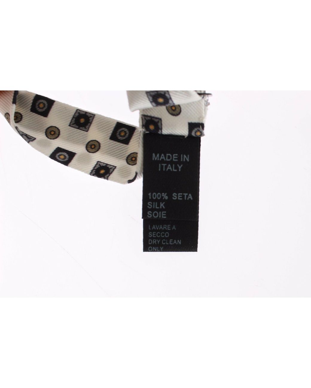 Dolce & Gabbana Black Dolce Gabbana White Silk Bowtie Leather Belt Gift Box for men