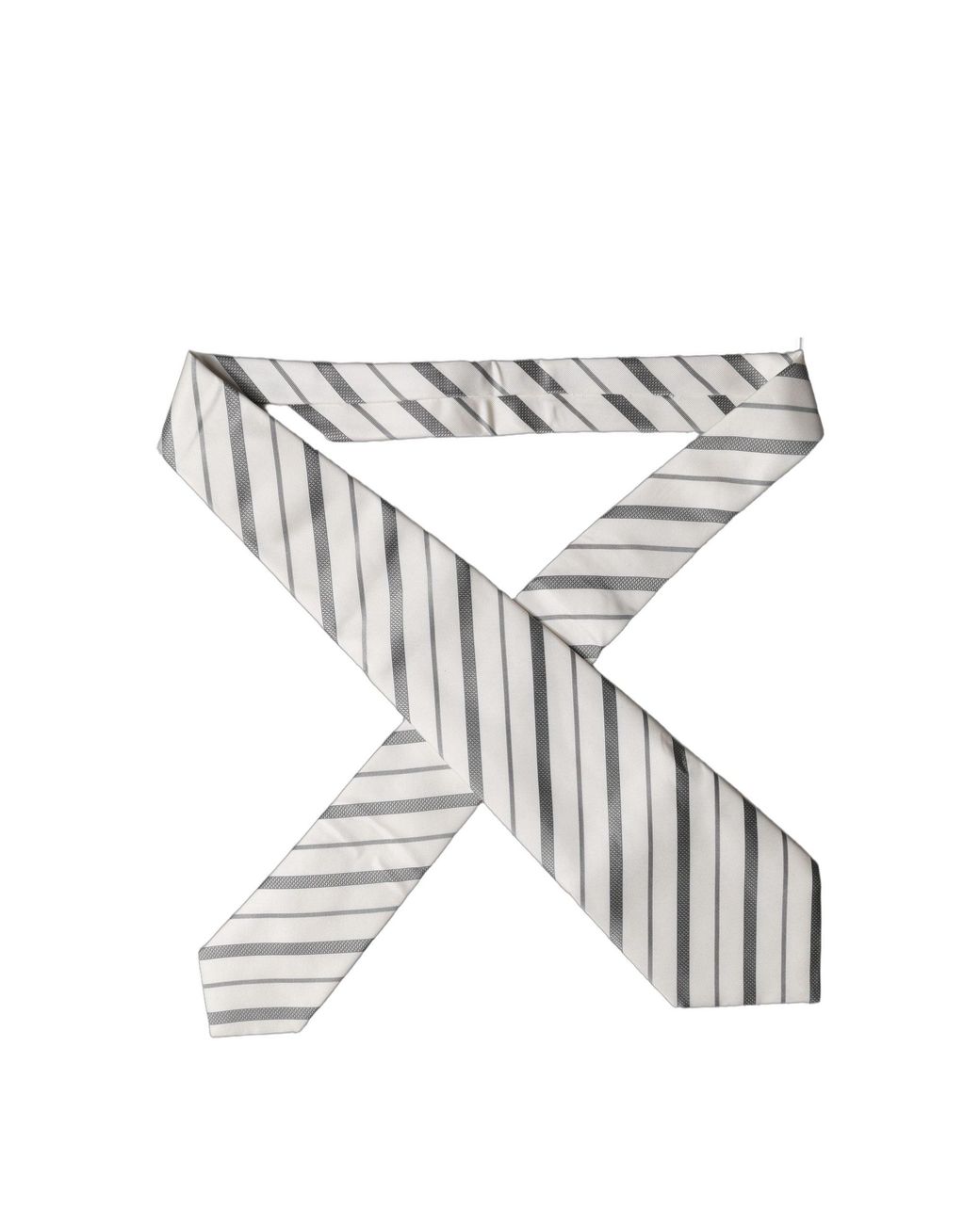 Dolce & Gabbana White Stripes Silk Adjustable Neckwomen's Tie