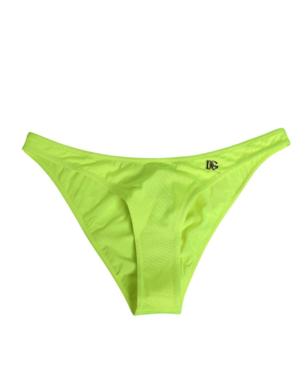 Dolce & Gabbana Yellow Neon Dg Logo Swim Briefs Underwear Polyamide & Elastane Blend Clothing
