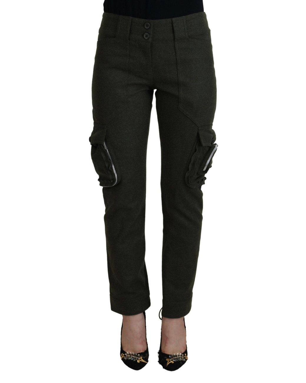 Ermanno Scervino Black Elegant Tapered Wool-Blend Pant
