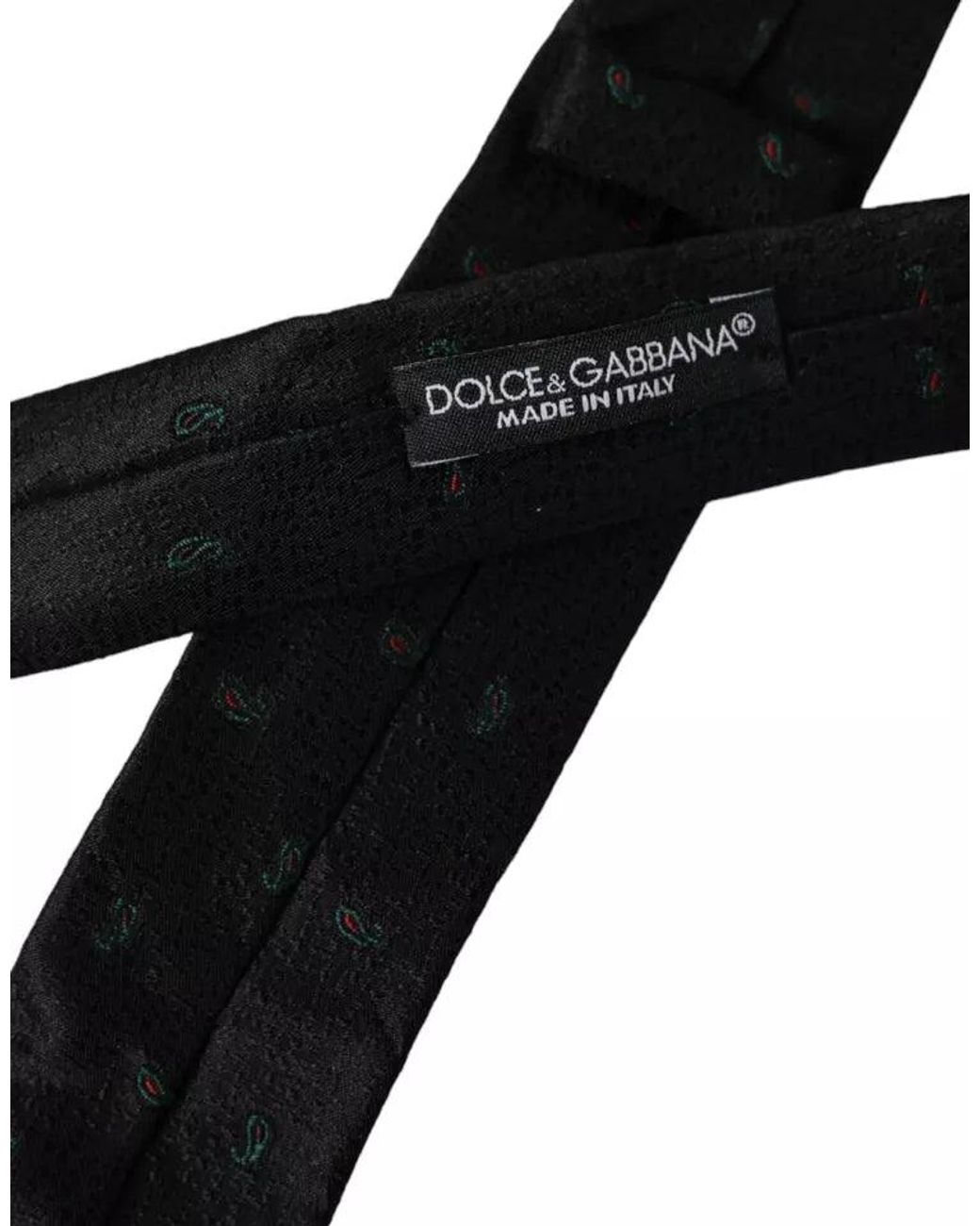 Dolce & Gabbana Black Paisley Pattern Necktie for men