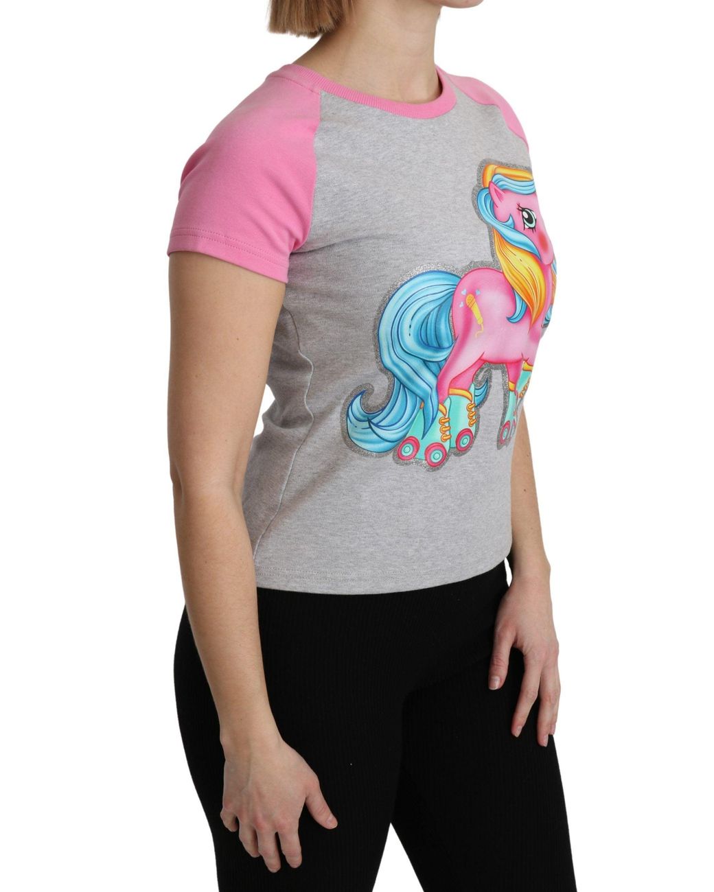 Moschino Gray Chic Crew Neck Cotton T-Shirt