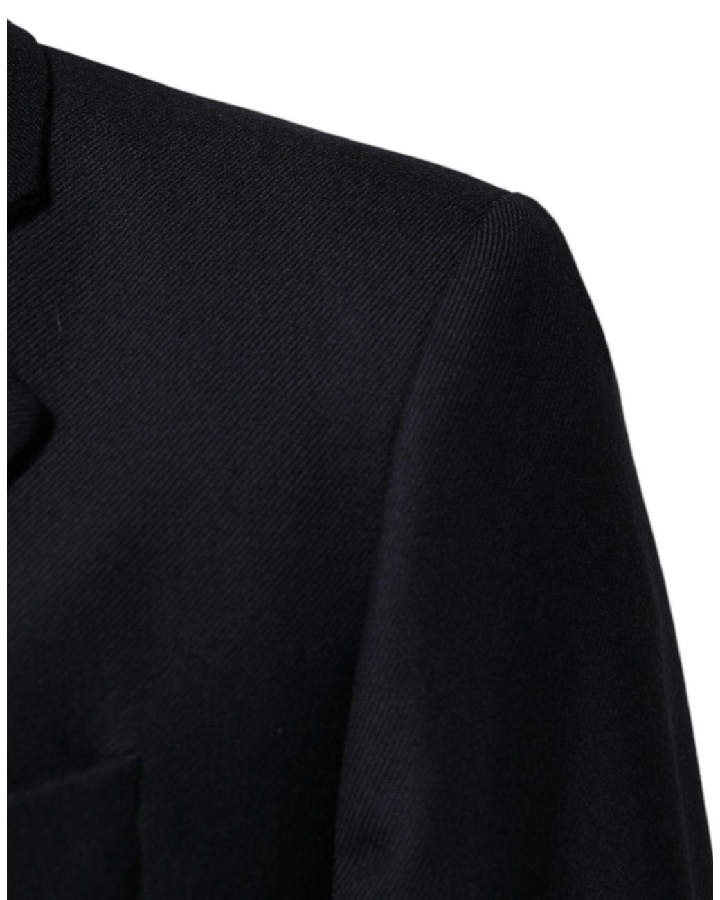 Dolce & Gabbana Black Dark Blue Wool Men Jacket Coat Blazer Suit for men