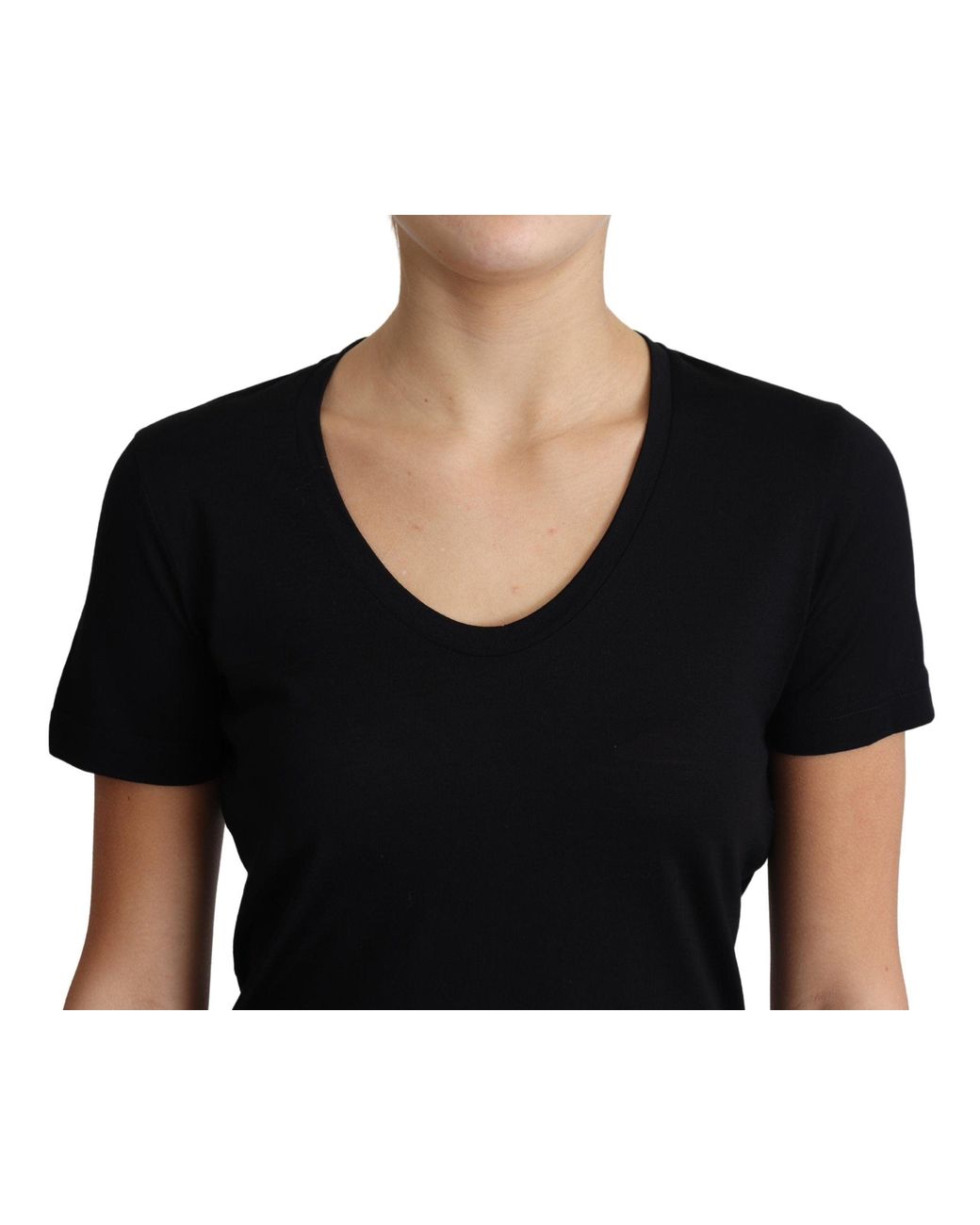Dolce & Gabbana Black Elegant Wool Round Neck T-Shirt
