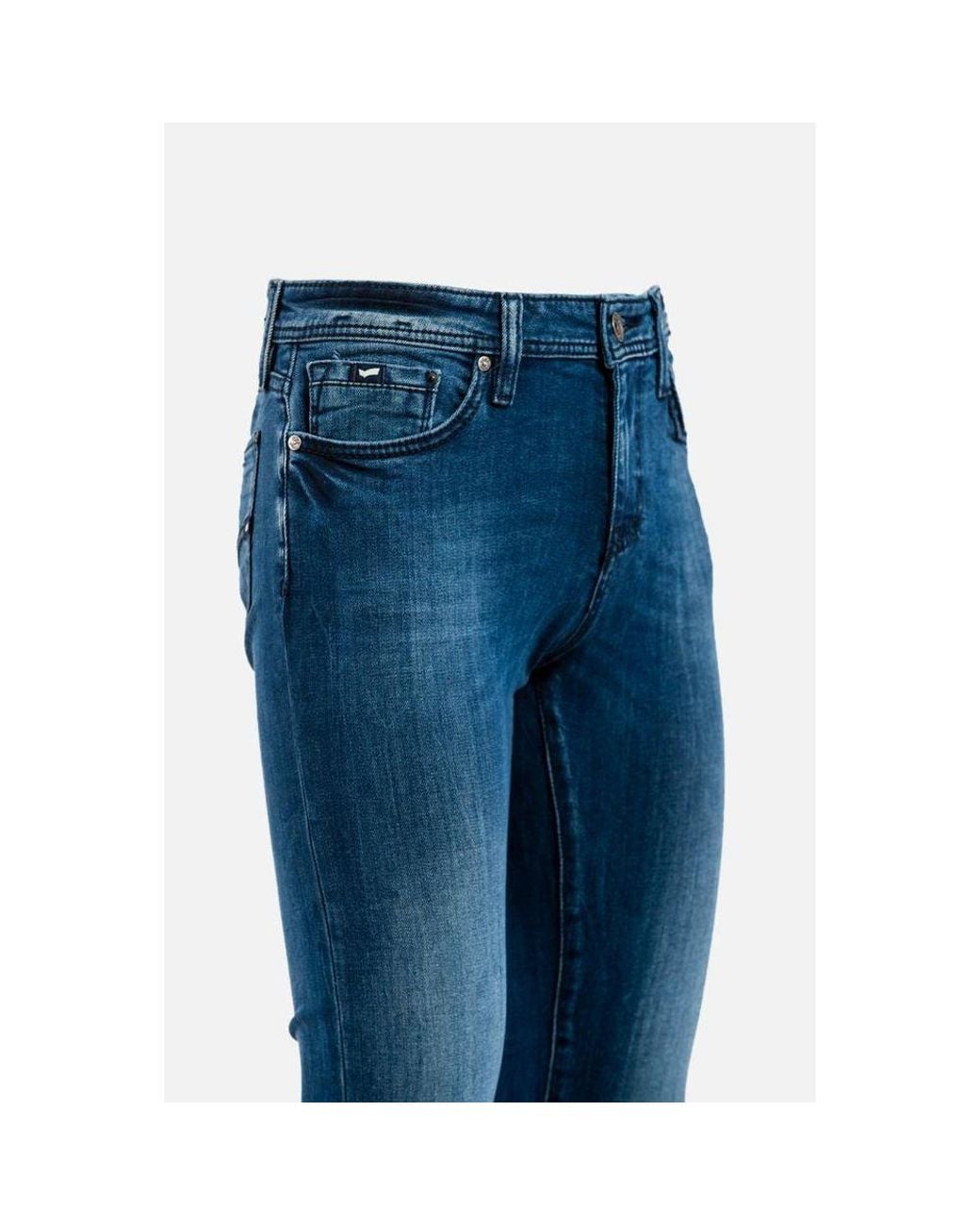 Gas Blue Cotton Slim Fit Jeans for men