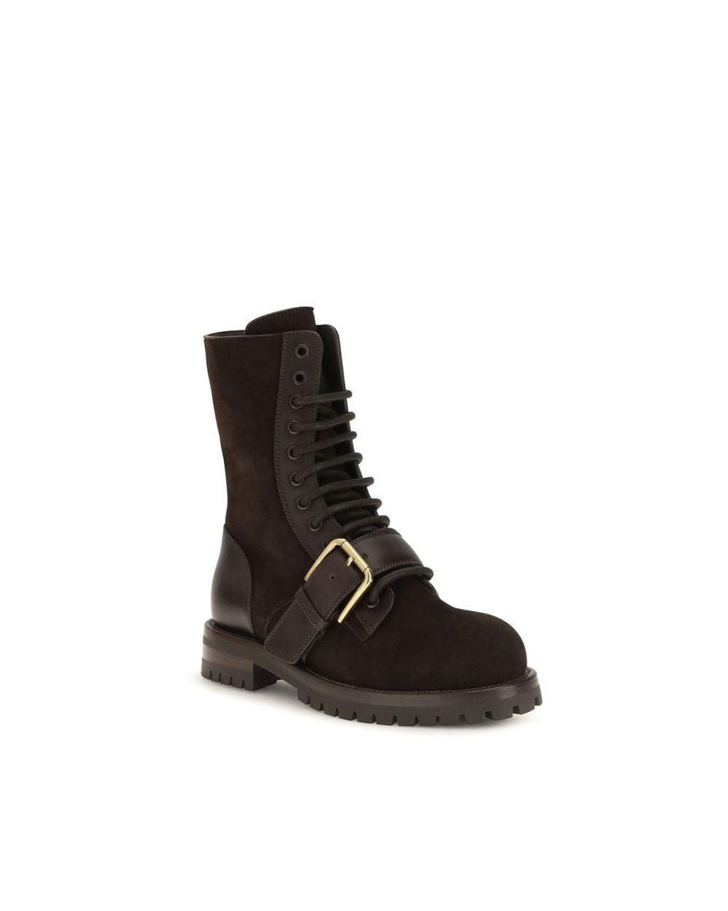 Dolce & Gabbana Black Calf Leather Bos Taurus Lace