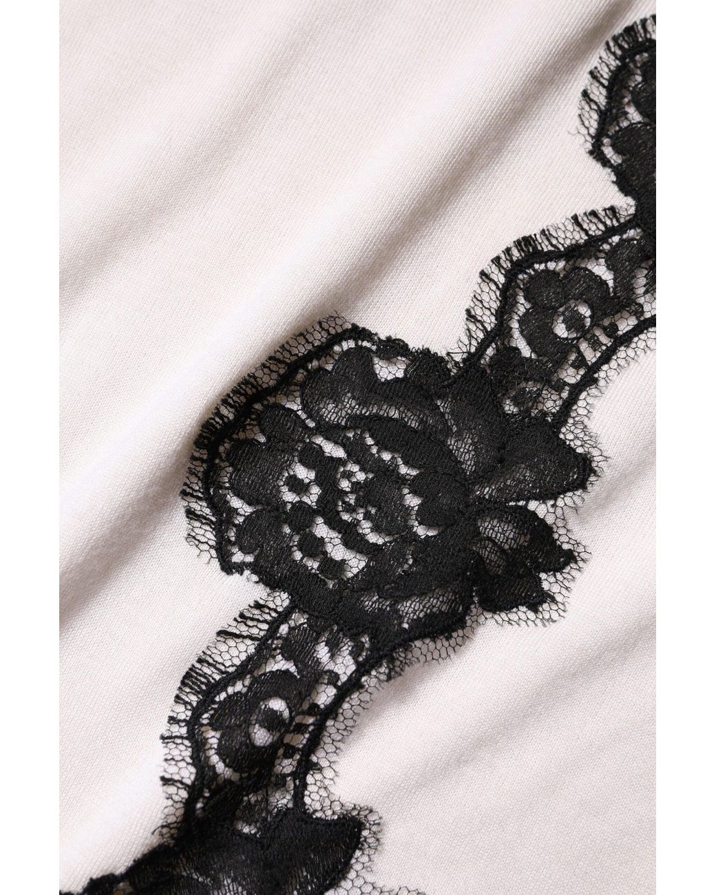 Dolce & Gabbana White Cashmere Floral Lace Detailing Tank Top for men