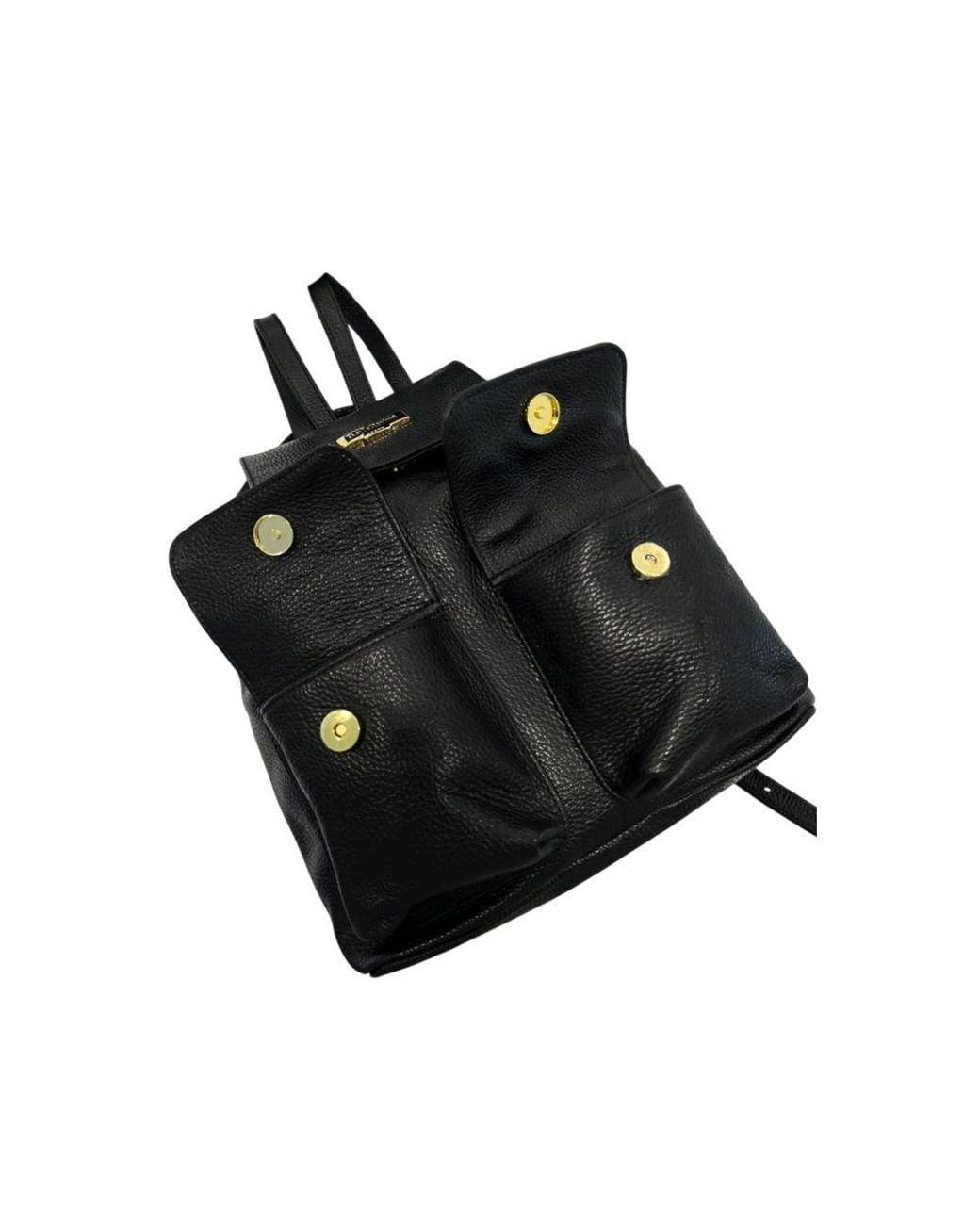 Baldinini Black Leather Backpack