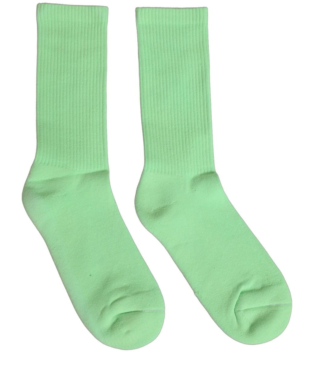Dolce & Gabbana Green Cotton Ribbed Mid Calf Accessory Socks