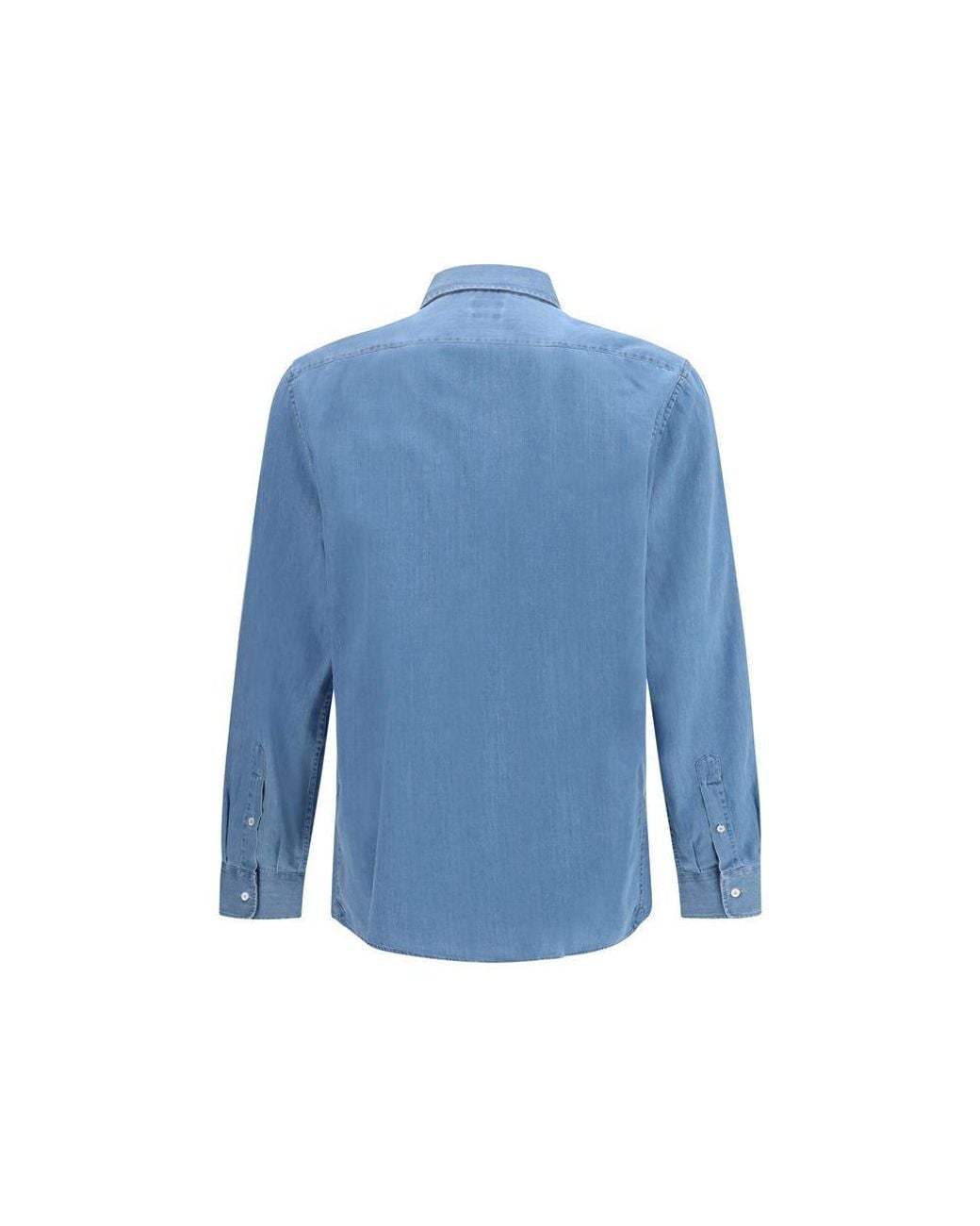 Brunello Cucinelli Blue Denim Shirt for men