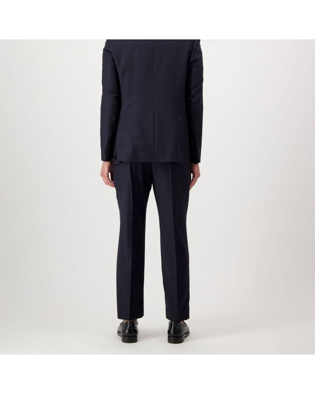 AUTORE Blue Wool Dress Pants for men