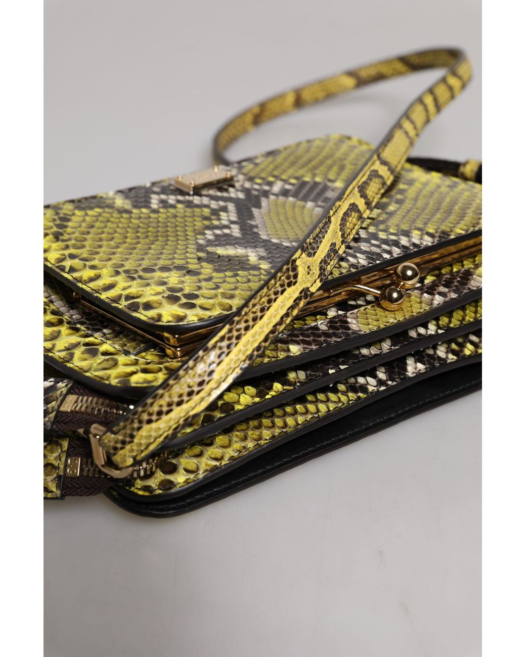 【VIP価格】DOLCE&GABBANA Green Exotic Leather Crossbody Bag Dolce & Gabbana Green Exotic Leather Dg Plaque Crossbody