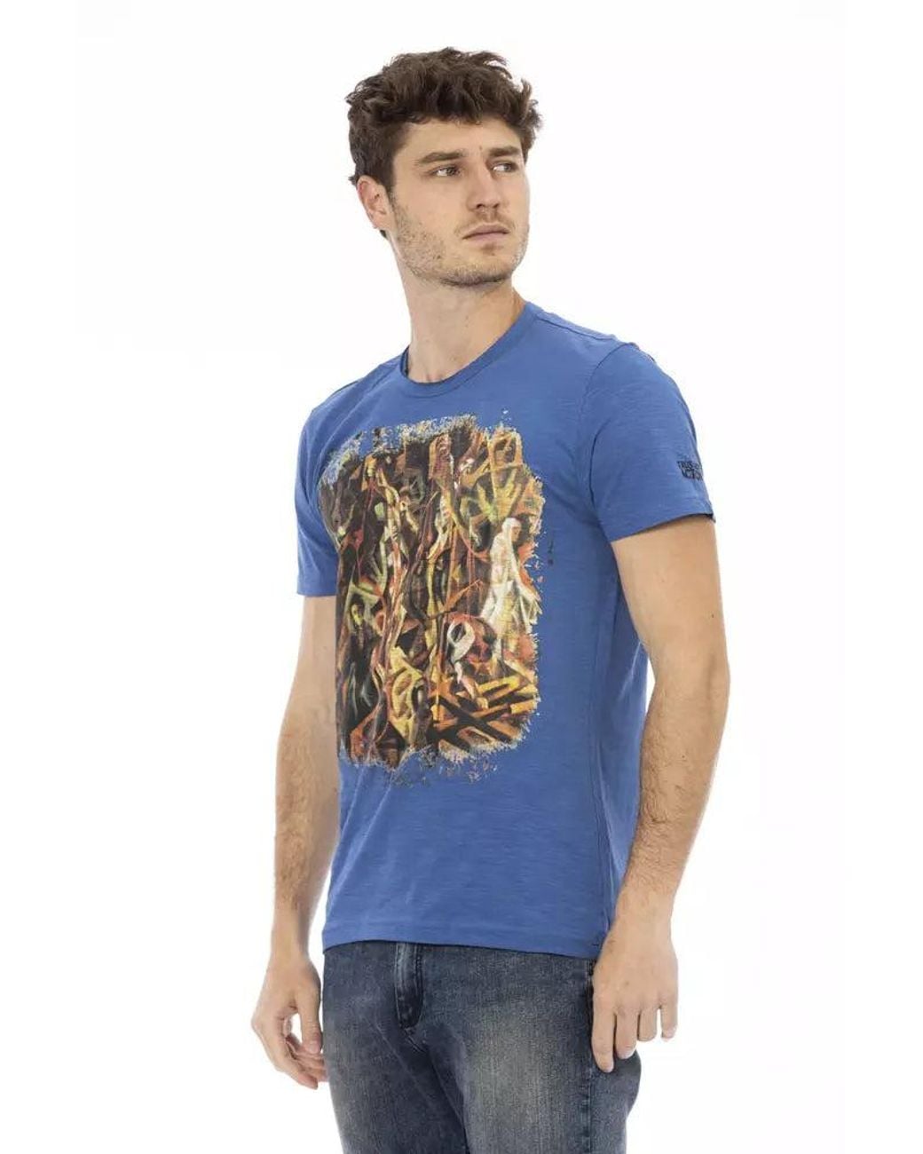TRUSSARDI ACTION Blue Cotton Men T for men