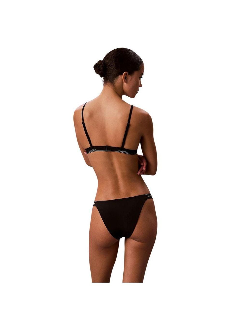 Calvin Klein Brown Black Recycled Polyester Bikini