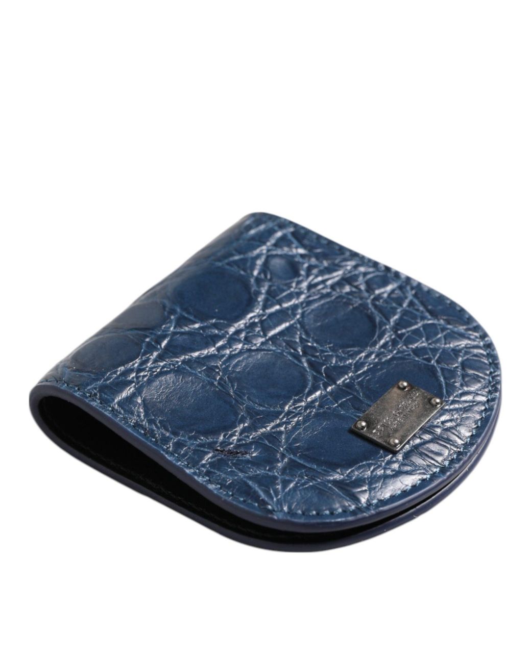 Dolce & Gabbana Blue Exotic Skin Coin Condom Case Holder Pocket Wallet for men