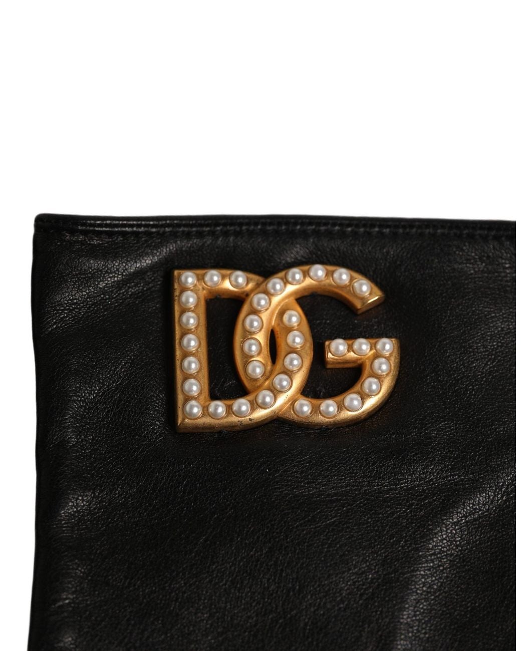 Dolce & Gabbana Black Embellished Wrist Length Fingerless Gloves