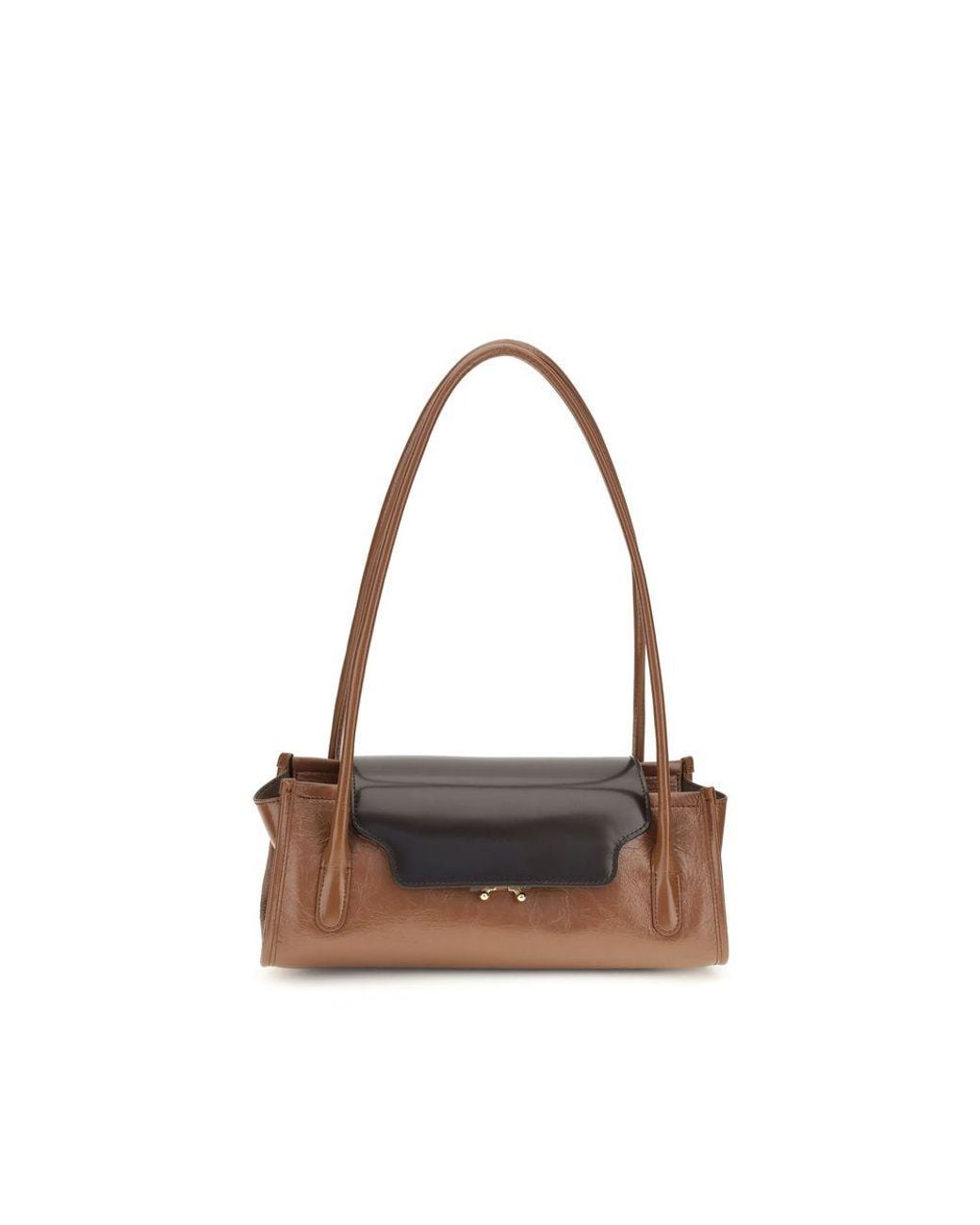 Marni Brown Calf Leather Bos Taurus Shoulder Bag