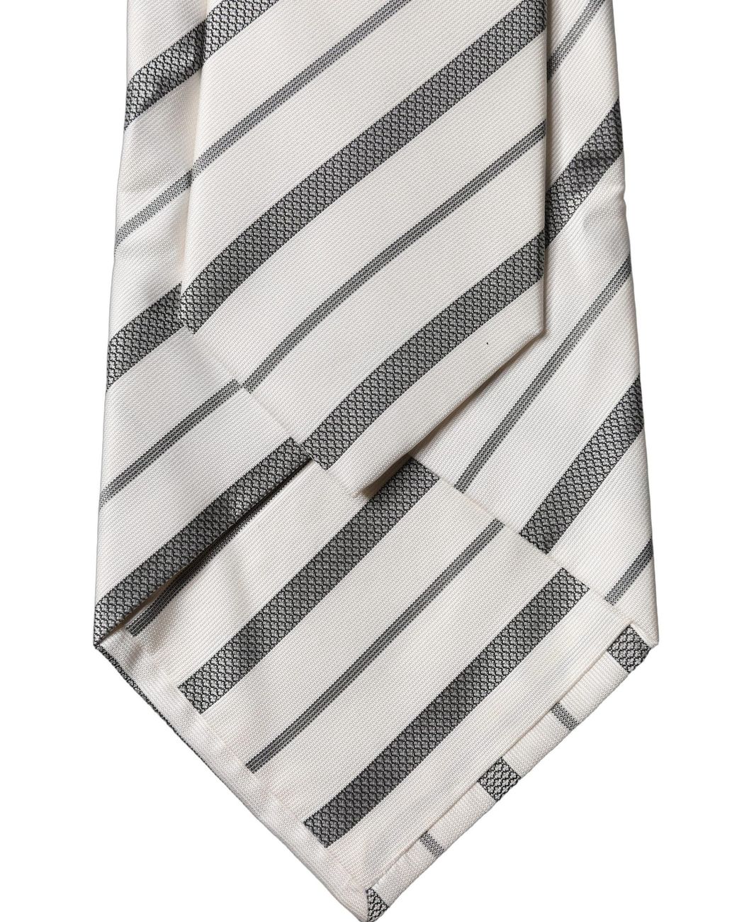 Dolce & Gabbana White Stripes Silk Adjustable Neckwomen's Tie