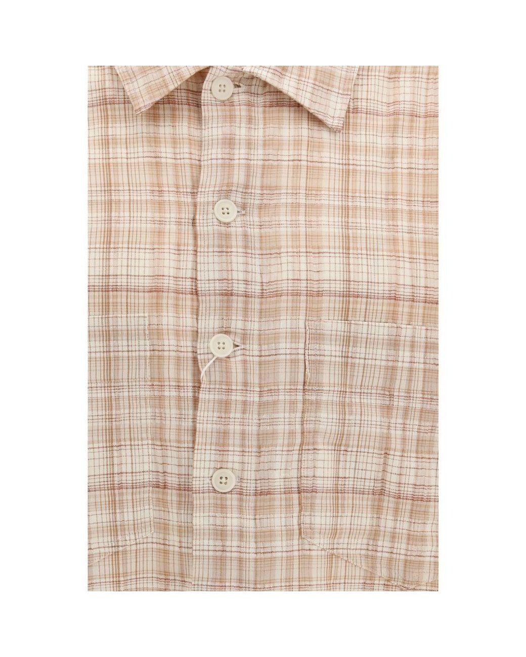 sunflower Natural Orange Cotton Pattern Shirt for men