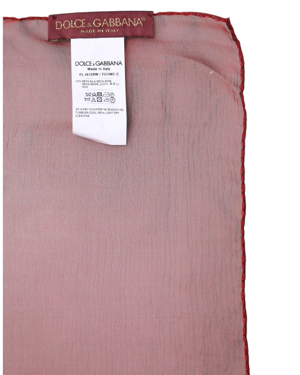 Dolce & Gabbana Red Silk Rectangle Wrap Shawl Scarf