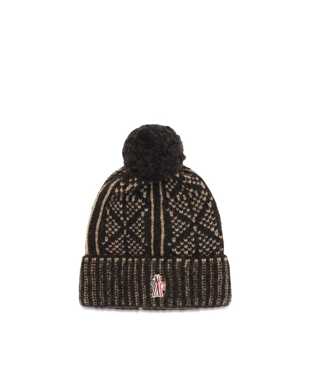 Moncler Black Brown Alpaca Vicugna Pacos Beanie for men
