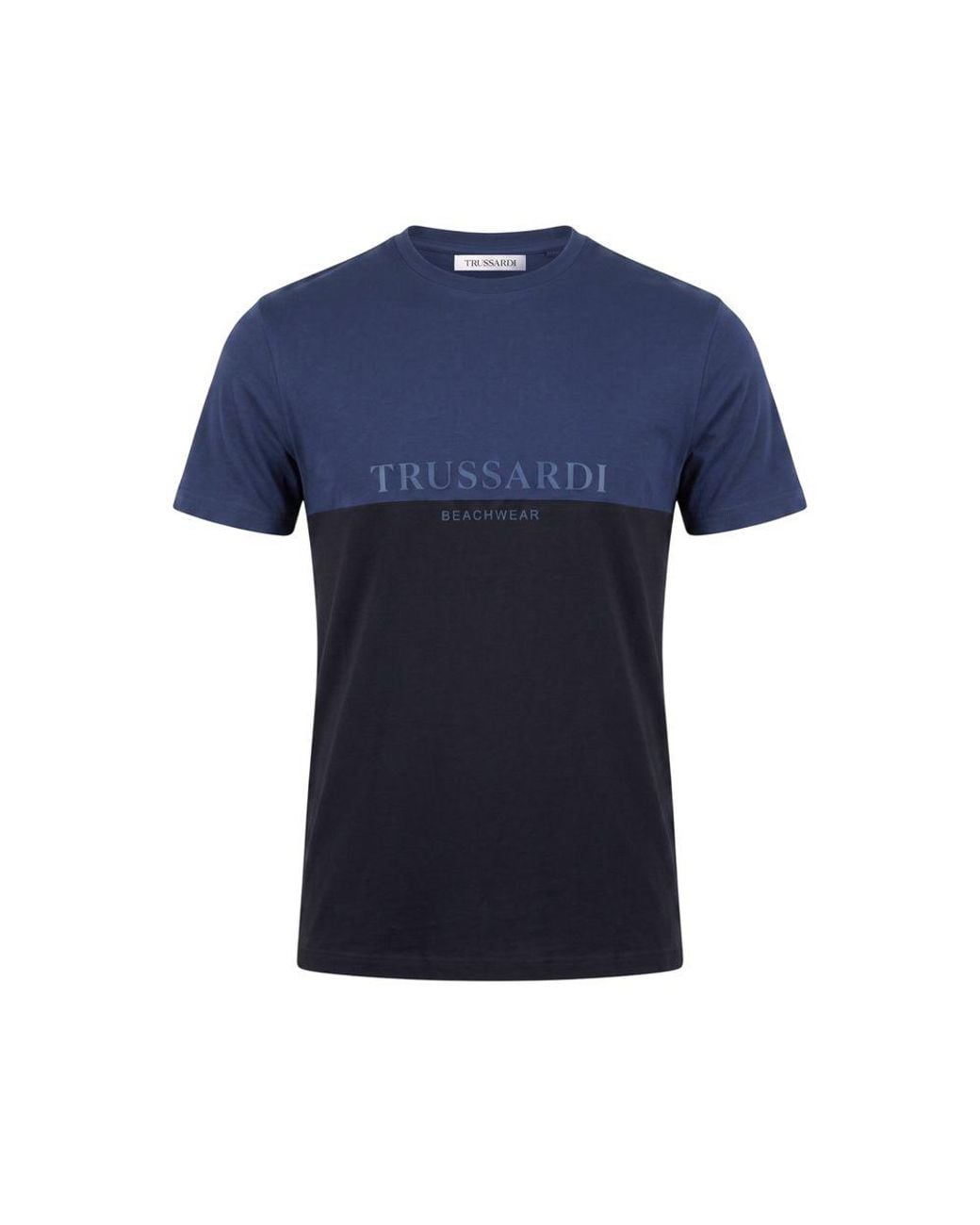 Trussardi Beachwear Blue Cotton T-Shirt for men