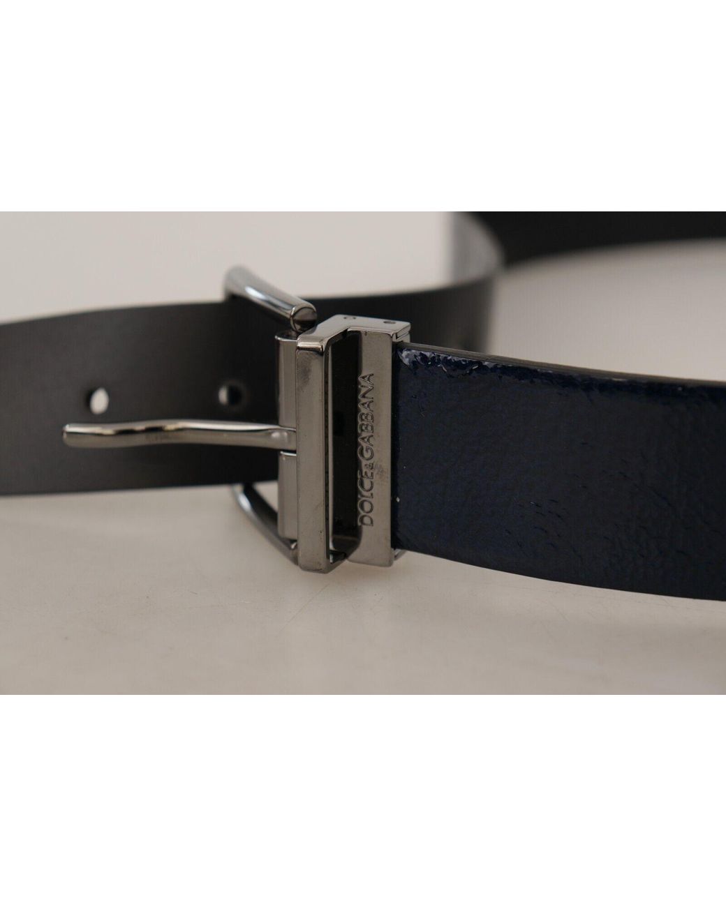 Dolce & Gabbana Black Elegant Leather Belt With Buckle for men