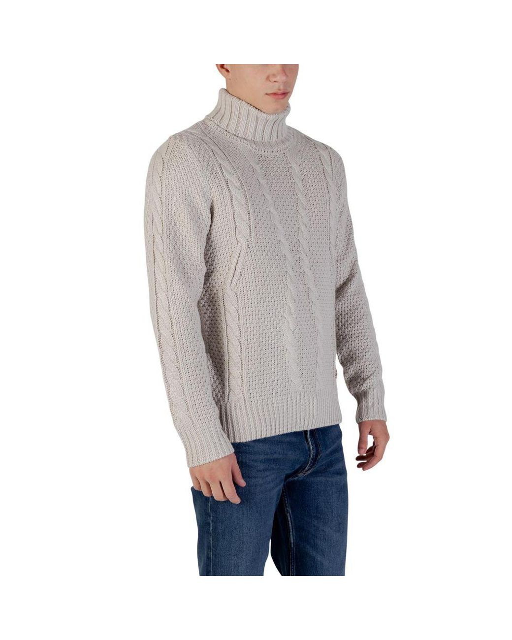 Gianni Lupo Gray Marabou Turtleneck for men