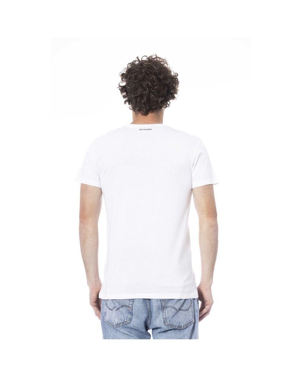 Trussardi Beachwear White Cotton T-Shirt for men
