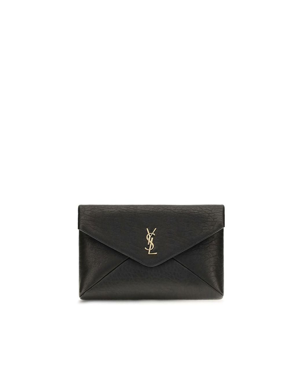 Saint Laurent Black Lamb Ovis Aries Clutch Bag