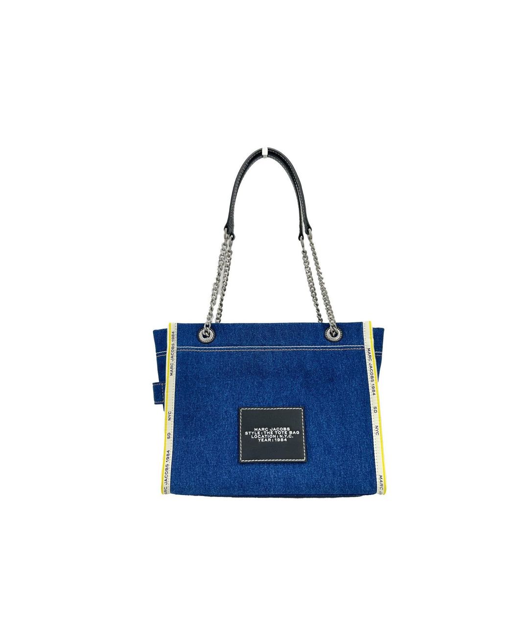 Marc Jacobs Blue Denim Chain Medium The Tote Bag